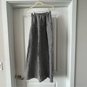 Reformation linen black and white skirt size XS